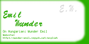 emil wunder business card